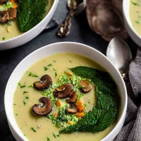 Картофельный суп с грибами и крапивой